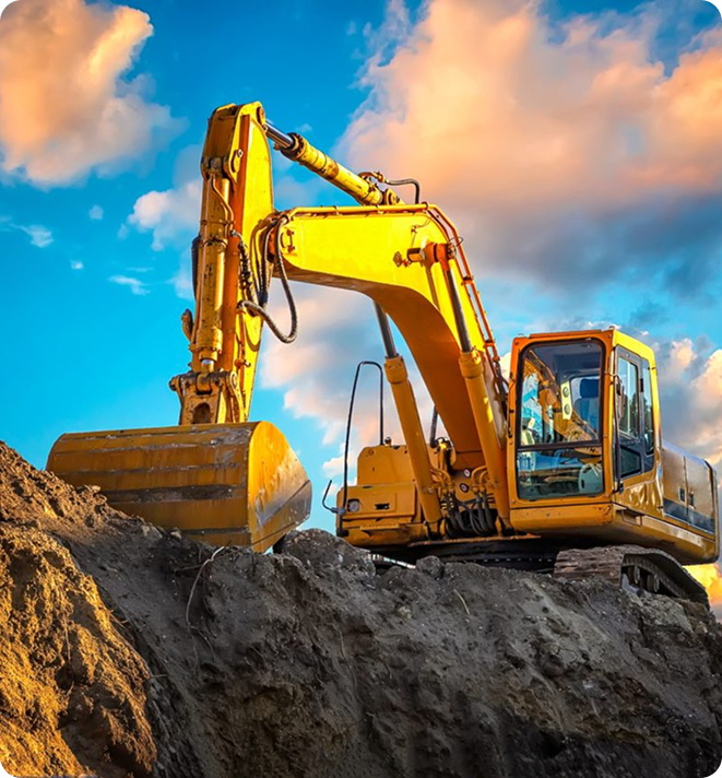 Heavy machinery excavator